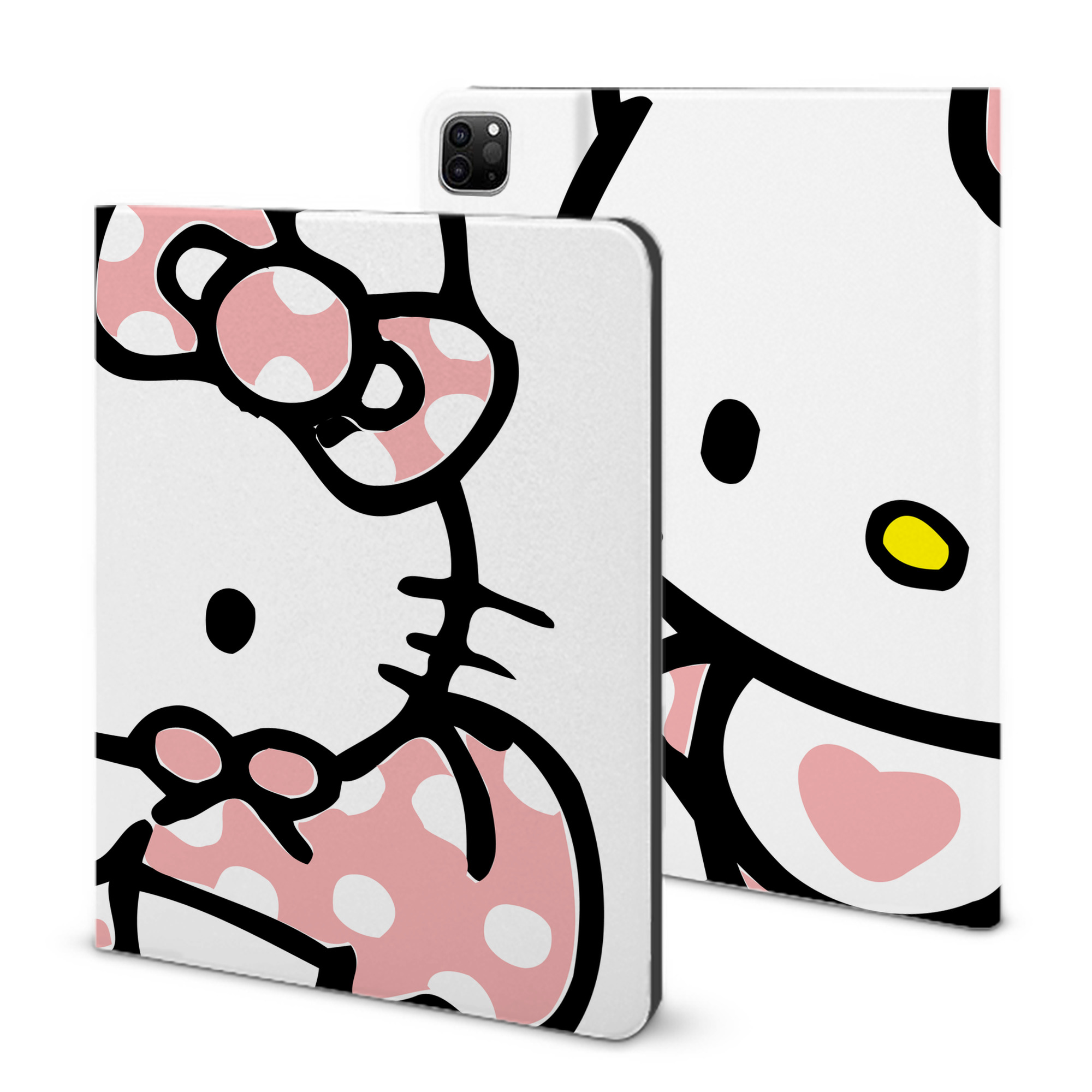 （画像用） Hello Kitty ハローキティ IPad ケース ブック型 PUレザー TPU 耐衝撃 軽量 薄型 ペン収納なし 全面保護 IPad 各モデル対応